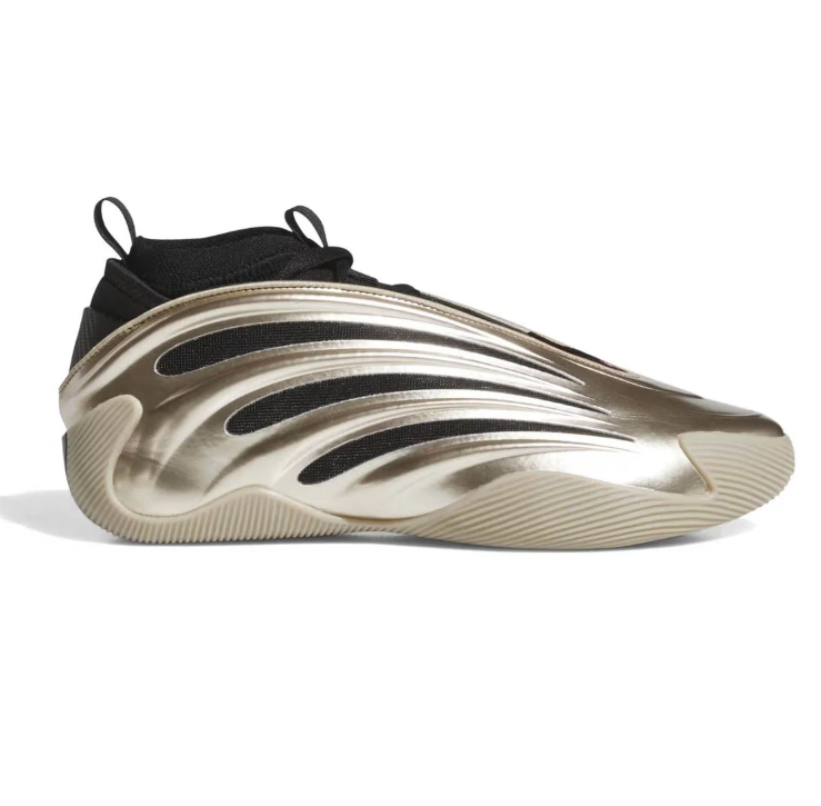 Adidas Sneakers in Metallic Gold and Black with Sculpted Overlays