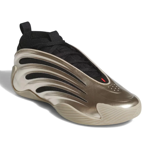 Adidas Sneakers in Metallic Gold and Black with Sculpted Overlays