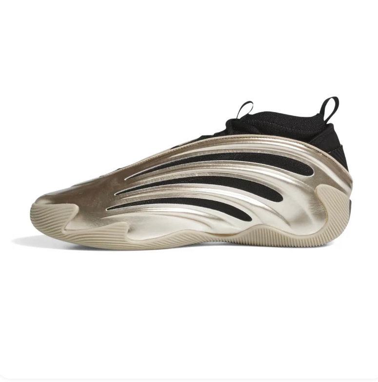 Adidas Sneakers in Metallic Gold and Black with Sculpted Overlays