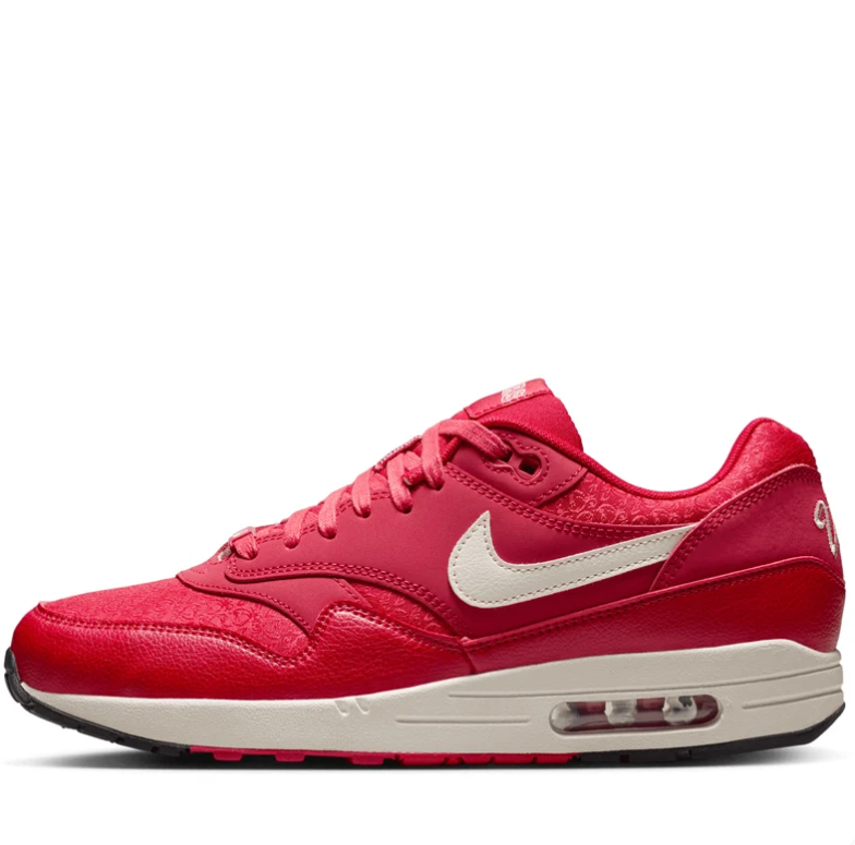 Nike Air Max 1 Sneakers in Red and Cream with Viva Tejas Detailing
