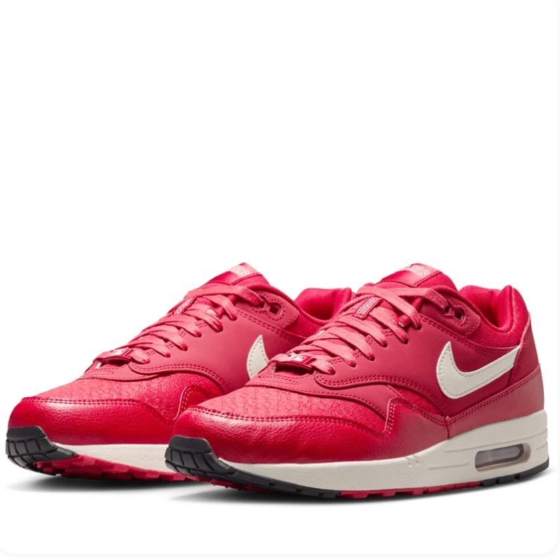 Nike Air Max 1 Sneakers in Red and Cream with Viva Tejas Detailing