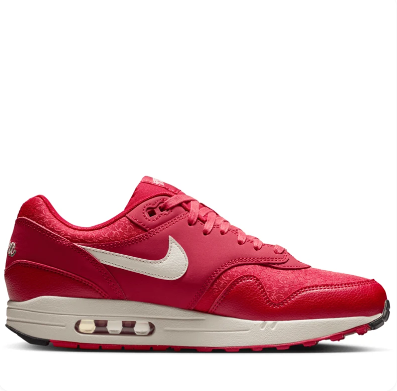Nike Air Max 1 Sneakers in Red and Cream with Viva Tejas Detailing