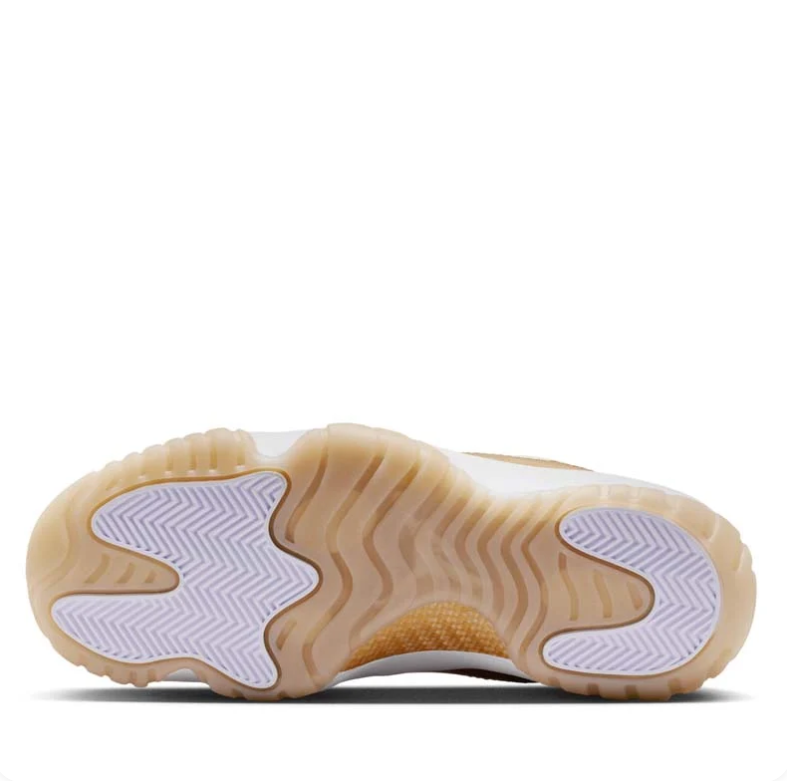 Air Jordan 11 Low Sneakers in White and Metallic Gold