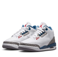 Air Jordan 3 Sneakers in White and Blue with Elephant Print