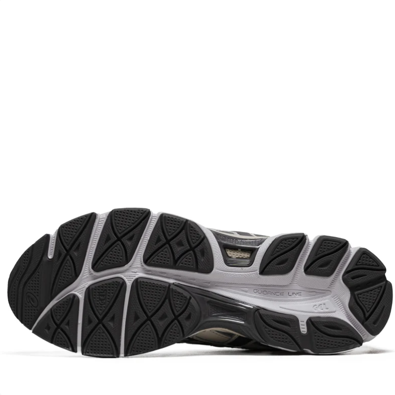 ASICS Sneakers in Silver and Cream with Black and Pink Accents