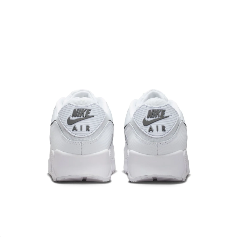 Nike Air Max 90 Sneakers in White with Dark Grey Swooshes