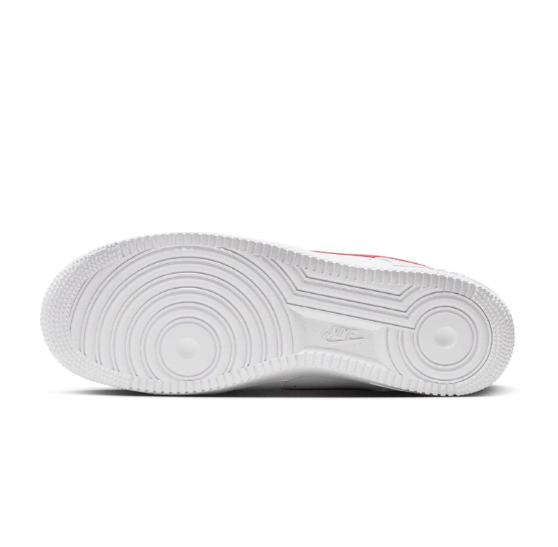 Nike Air Force 1 Low Sneakers in White with Red Swooshes