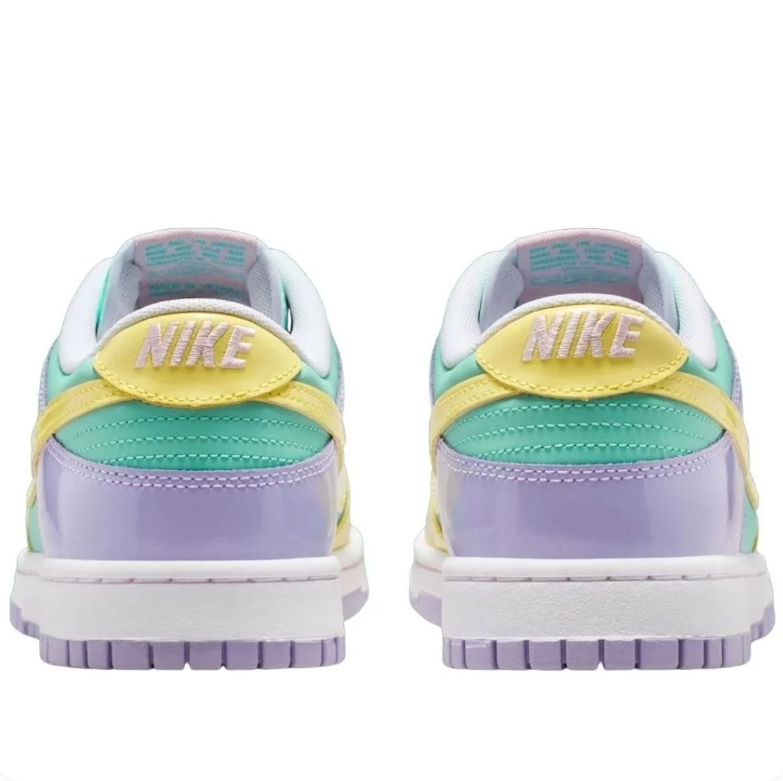 Nike Dunk Low Sneakers in Pastel Mint, Yellow, Lavender and Pink