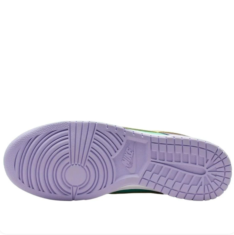 Nike Dunk Low Sneakers in Pastel Mint, Yellow, Lavender and Pink