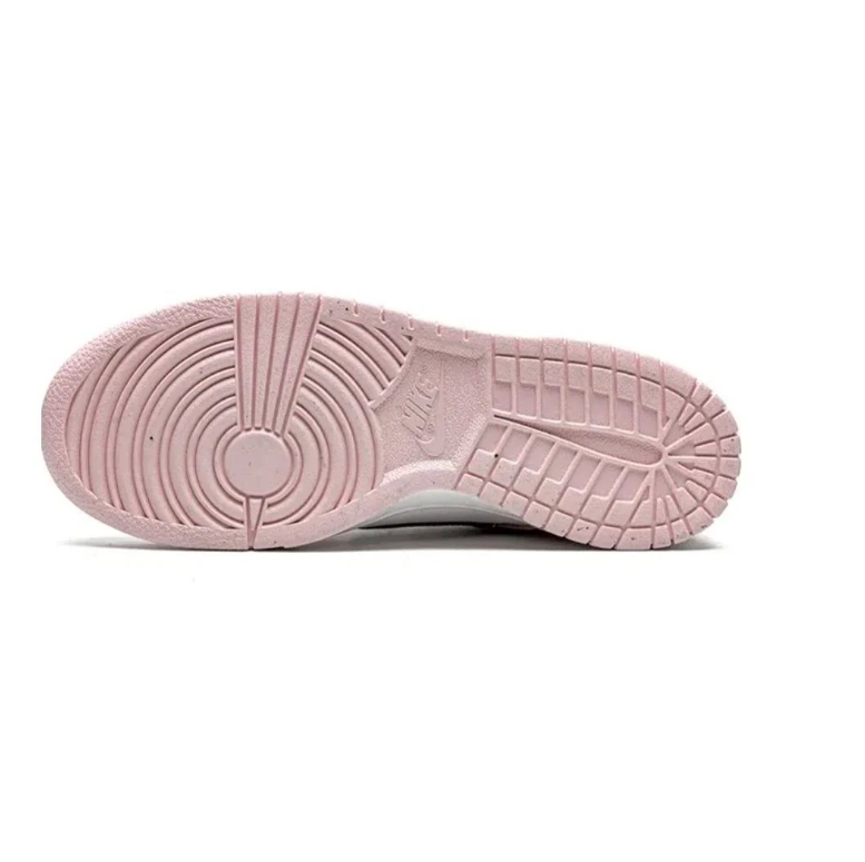 Nike Dunk Low Sneakers in Pink and White with Burgundy Swooshes