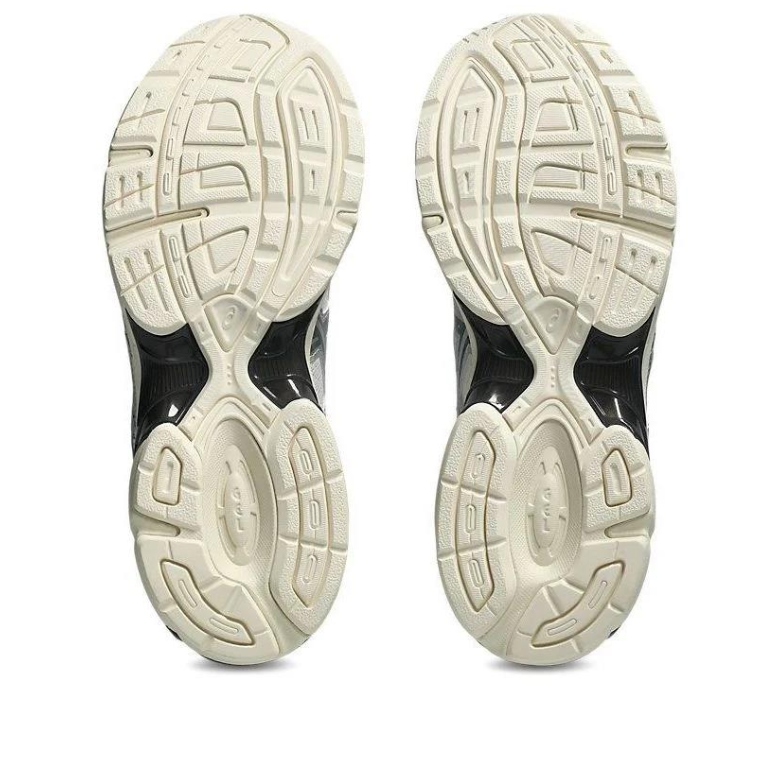 ASICS Sneakers in Silver and White with Black and Cream Accents