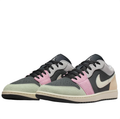 Air Jordan 1 Low Sneakers in Black with Pastel Color-Block Detailing