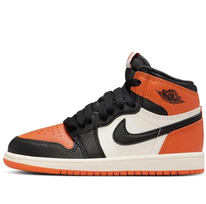 Air Jordan 1 High Sneakers in Orange, Black and Sail
