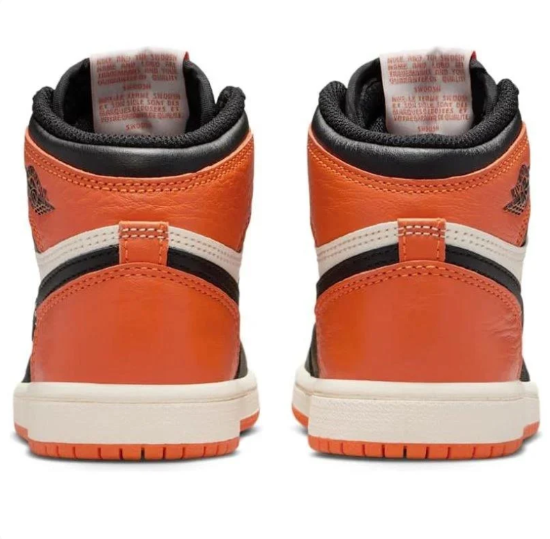 Air Jordan 1 High Sneakers in Orange, Black and Sail