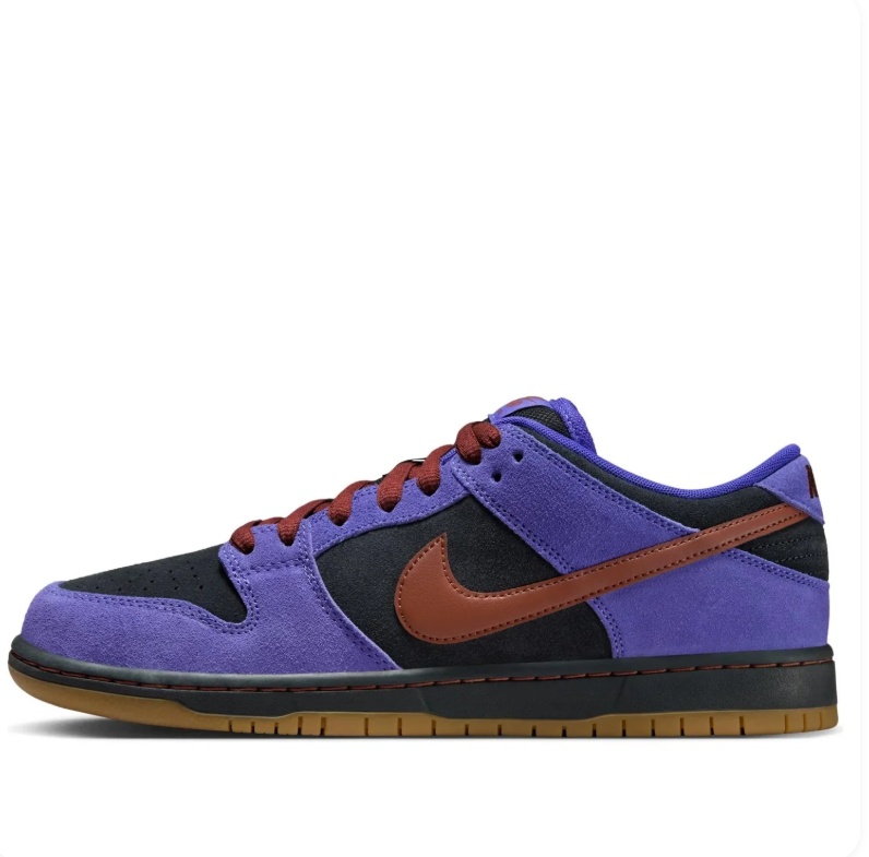 Nike SB Dunk Low Sneakers in Purple, Black and Burgundy