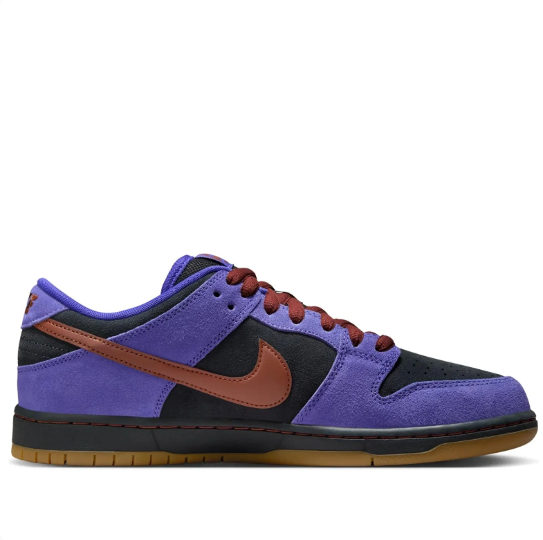 Nike SB Dunk Low Sneakers in Purple, Black and Burgundy