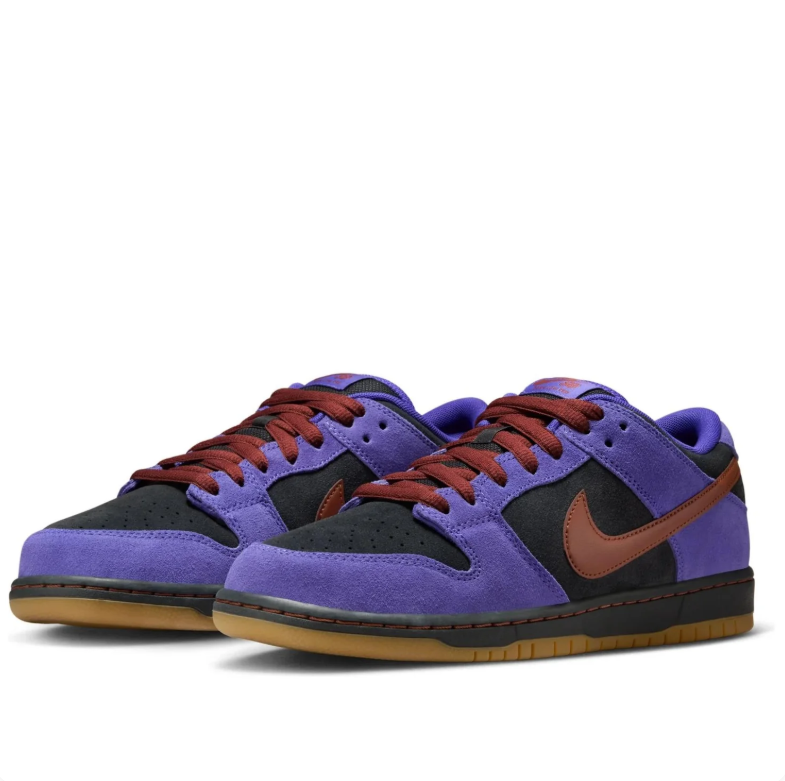 Nike SB Dunk Low Sneakers in Purple, Black and Burgundy