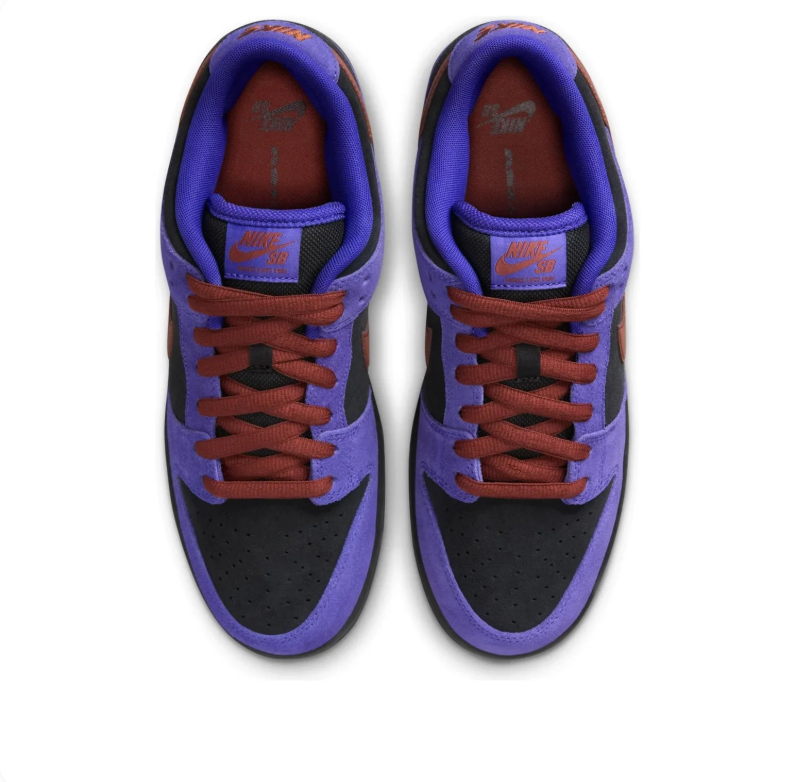 Nike SB Dunk Low Sneakers in Purple, Black and Burgundy