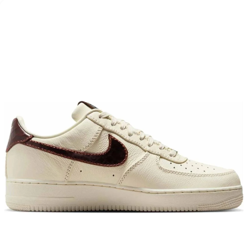 Nike Air Force 1 Low Sneakers in Cream and Dark Brown