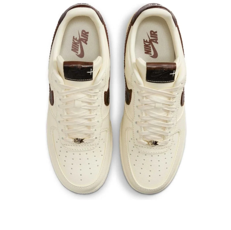 Nike Air Force 1 Low Sneakers in Cream and Dark Brown