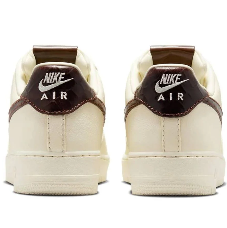 Nike Air Force 1 Low Sneakers in Cream and Dark Brown