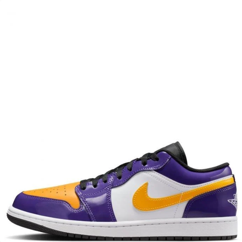 Air Jordan 1 Low Sneakers in Purple, Gold and White