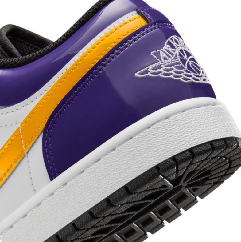 Air Jordan 1 Low Sneakers in Purple, Gold and White