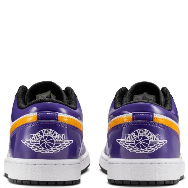 Air Jordan 1 Low Sneakers in Purple, Gold and White