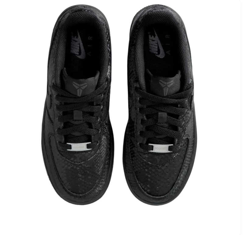 Nike Air Force 1 Low Sneakers in Black with Snakeskin-Pattern Detailing