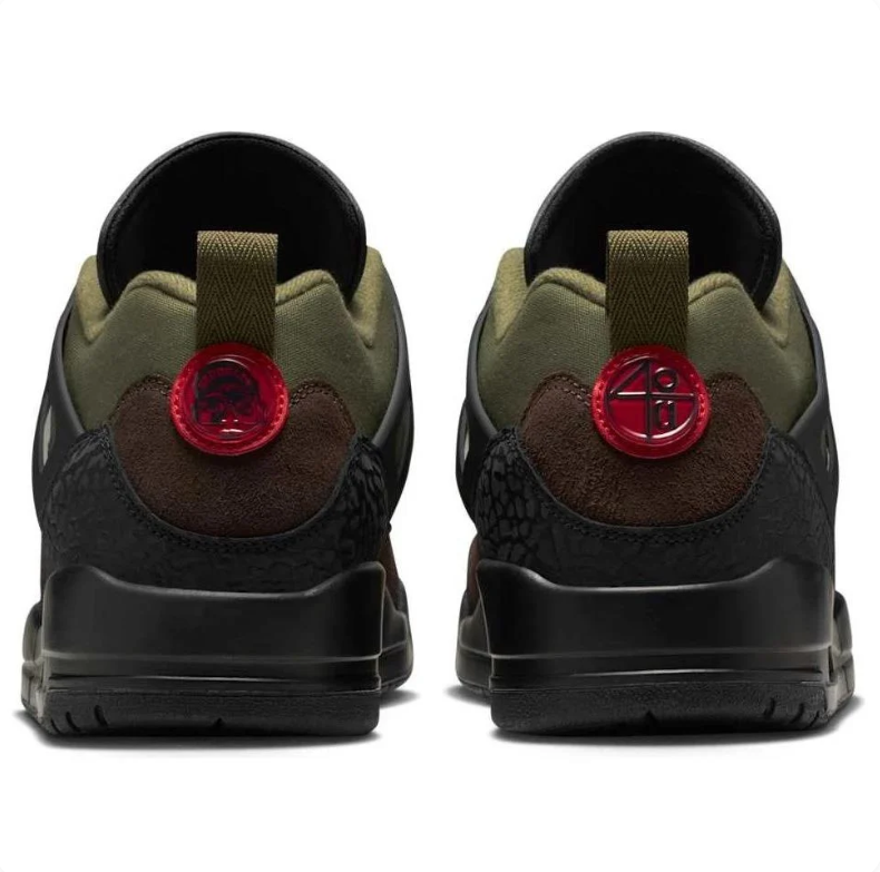 Air Jordan Spizike Low Sneakers in Olive Green, Brown & Black