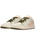 Air Jordan 1 Low Sneakers in Cream, Peach Pink & Olive
