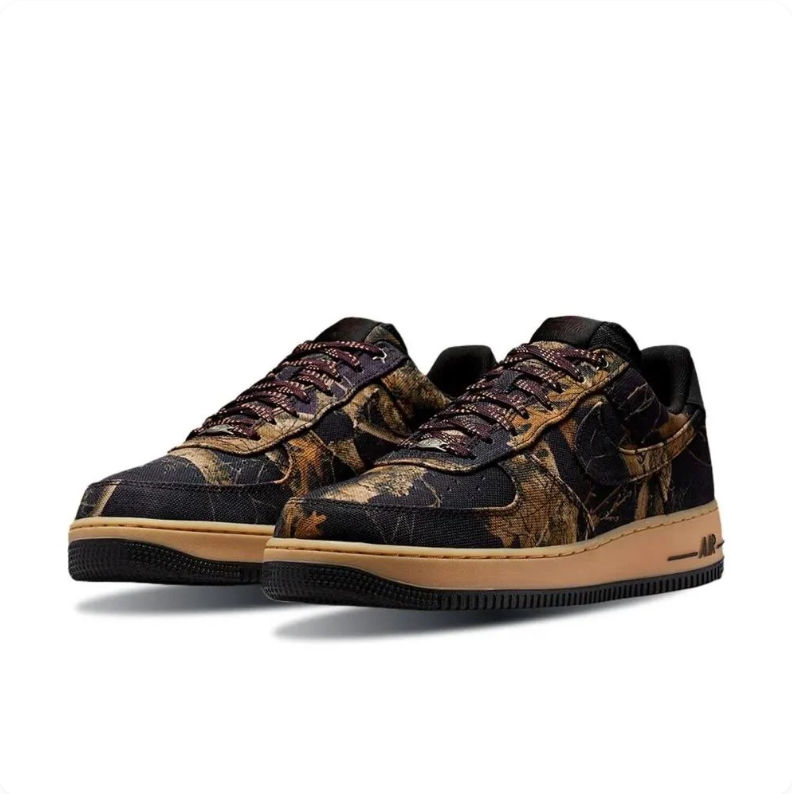 Nike Air Force 1 Low Sneakers in Woodland Camo & Tan