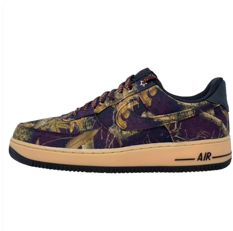 Nike Air Force 1 Low Sneakers in Woodland Camo & Tan
