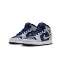 Air Jordan 1 Mid Sneakers in Navy Blue & Light Grey