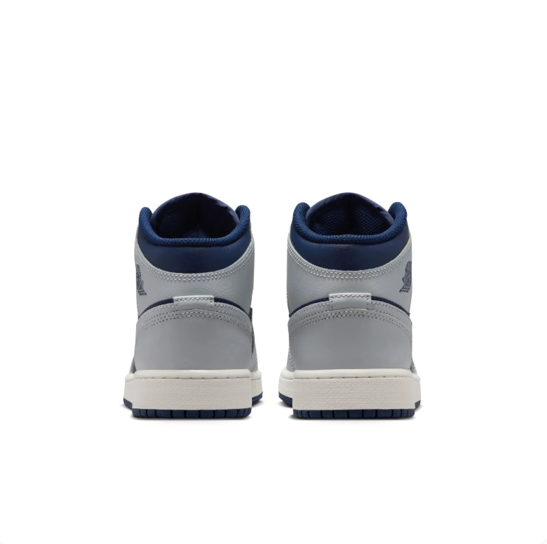 Air Jordan 1 Mid Sneakers in Navy Blue & Light Grey